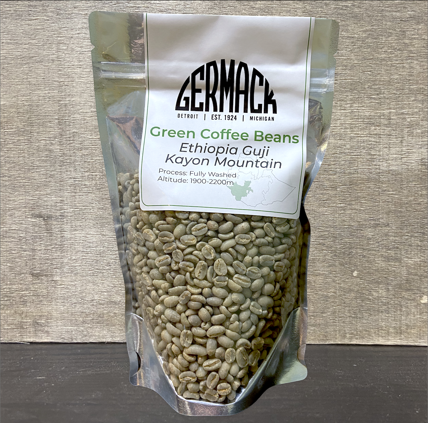 Picture Germack Green Coffee Beans (1 lb) - Ethiopia Guji Kayon Mountain