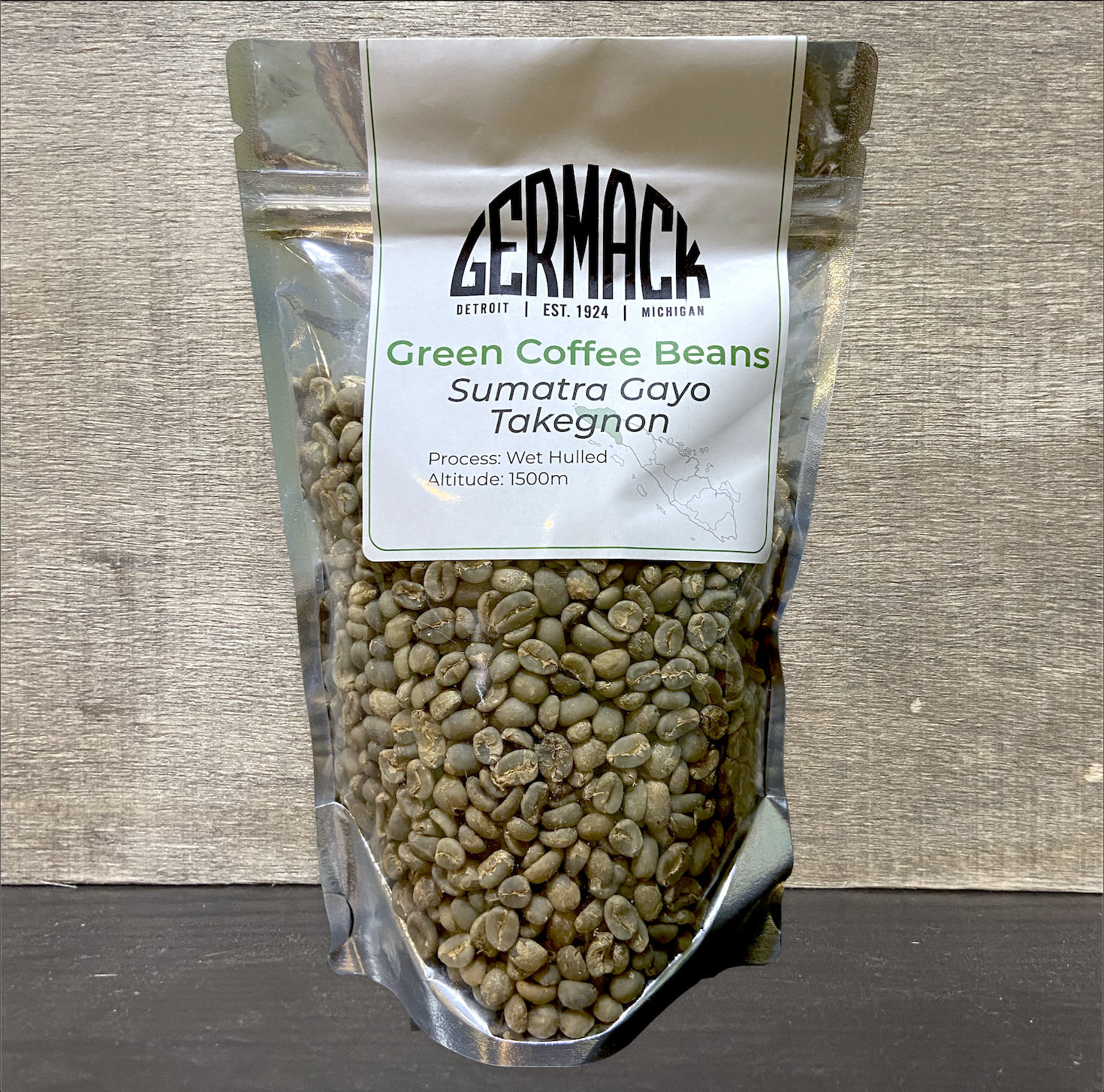 Picture Germack Green Coffee Beans (1 lb) - Sumatra Gayo Takegnon