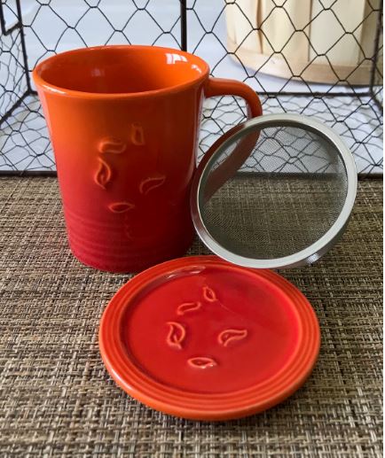 Picture Tea Mug with Infuser Orange 10oz
