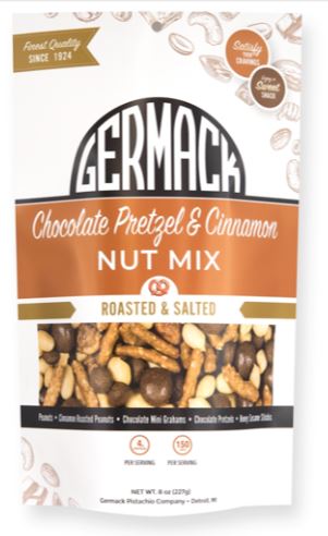 Picture Nut Mix - Chocolate Pretzels & Cinnamon (Chocolate Pretzel, Cinnamon Peanuts, Chortles, Sesame Sticks) 8oz