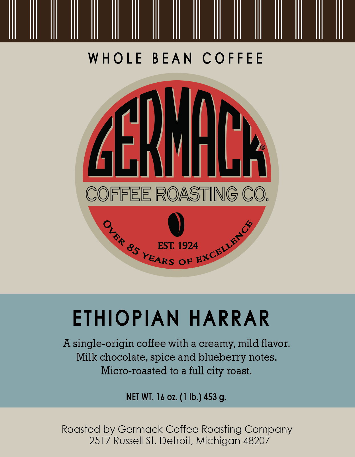 Picture Germack Coffee Ethiopian Harrar - 12 oz.