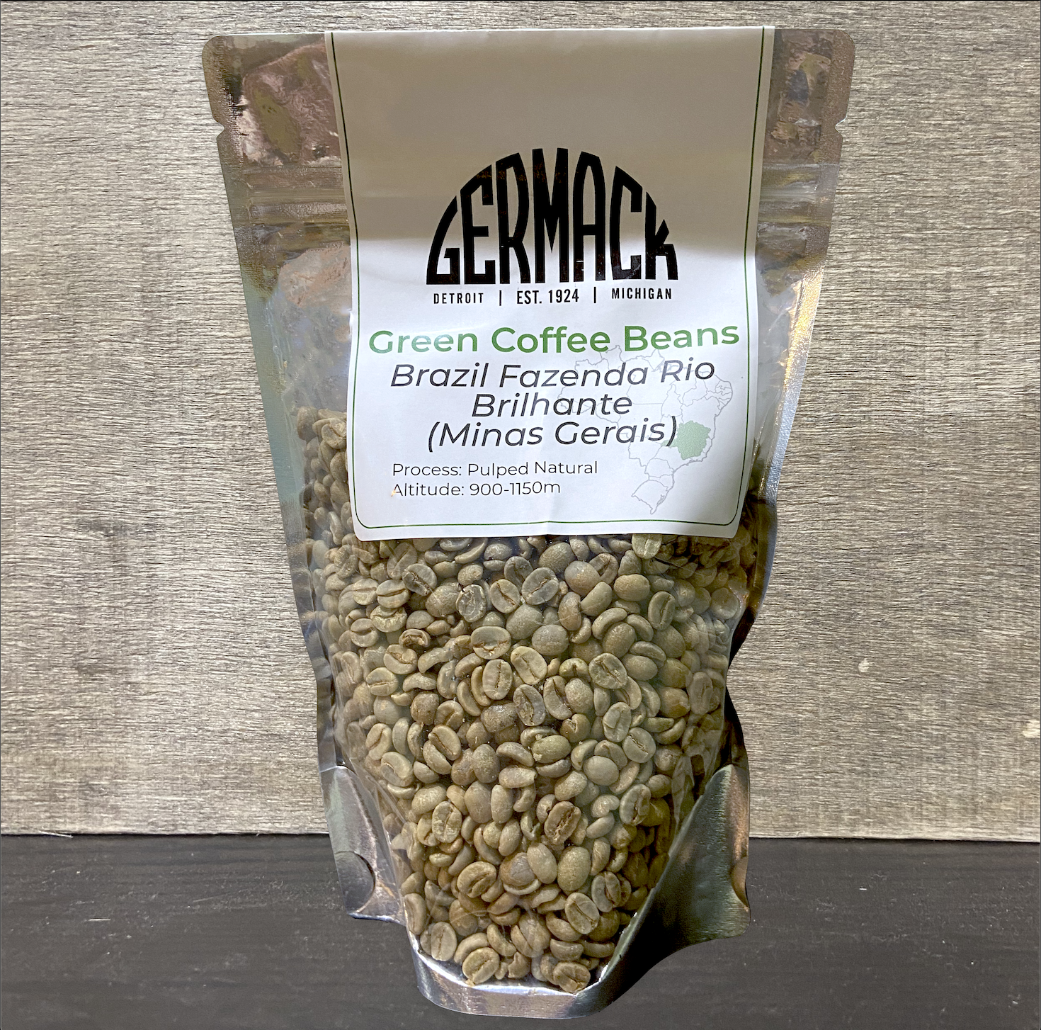 Picture Germack Green Coffee Beans (1 lb) - Brazil Fazenda Rio Brilhante