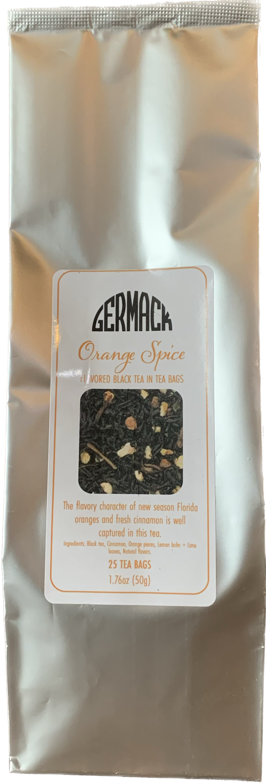 Picture Tea Bags Black Orange Spice Flavored 25 bags