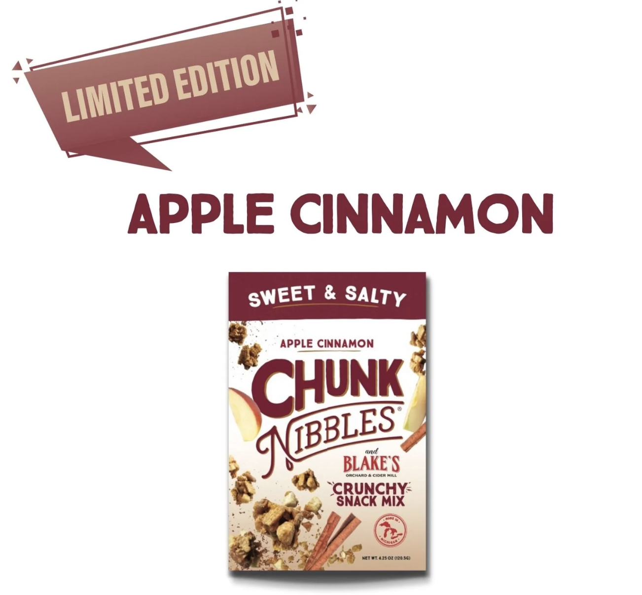 Picture Chunk Nibbles Apple Cinnamon 4.25 oz