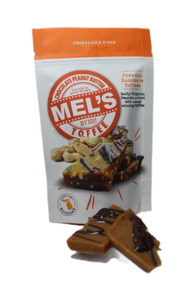 Picture Mel's Toffee Chocolate Peanut Butter 4 oz