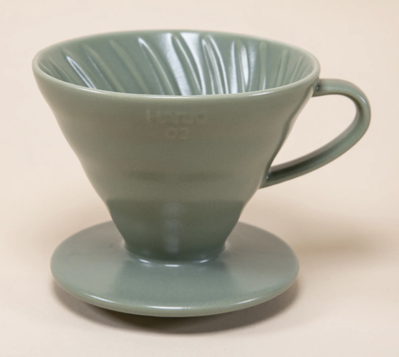 Picture Hario V60 Ceramic Coffee Dripper, 02 Oil Green