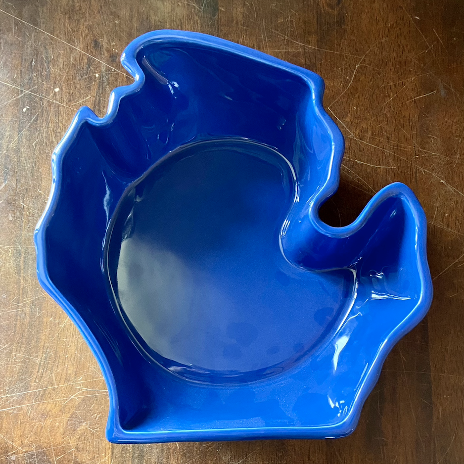 Picture Michigan Ceramic Bowl - Blue