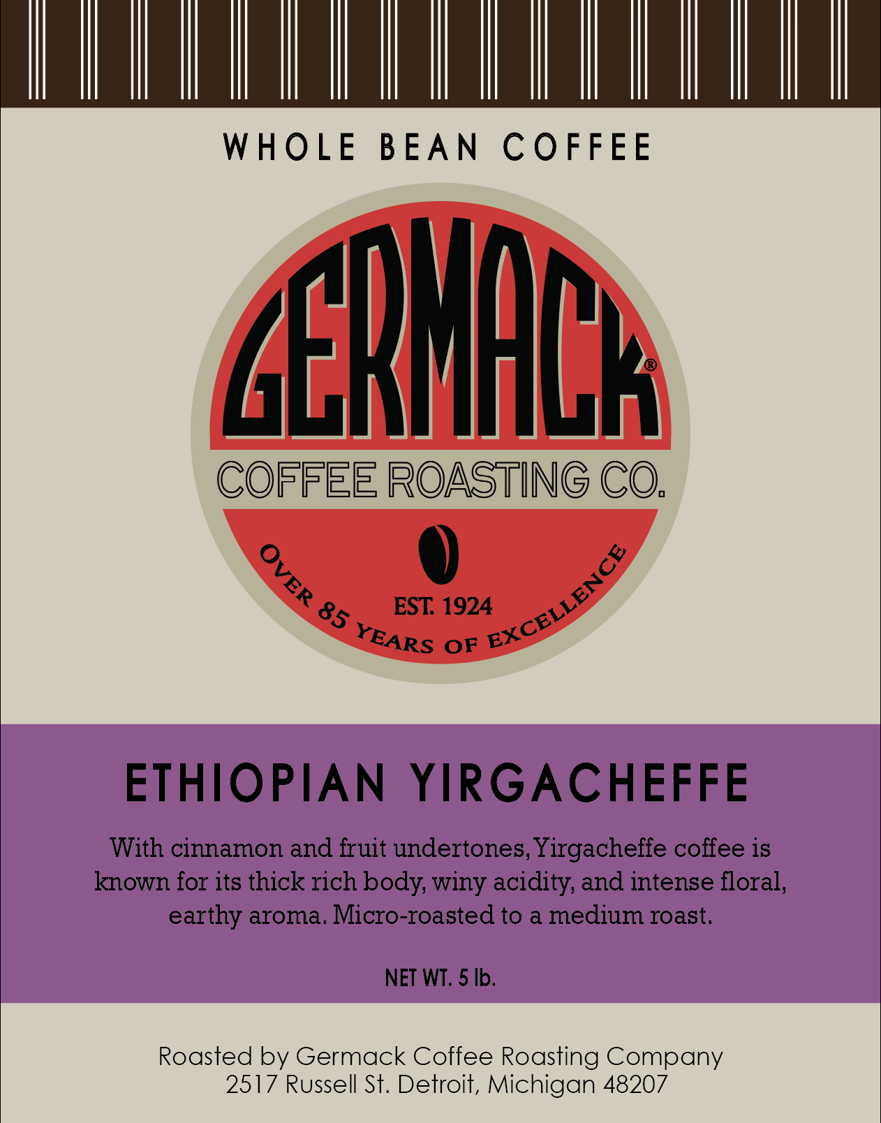 Picture Germack Coffee Ethiopian Yirgacheffe - 5lb