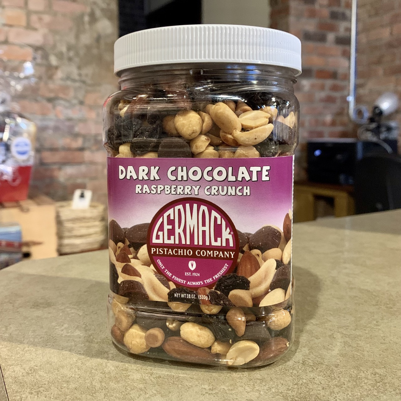 Picture Dark Chocolate Raspberry Crunch - 18 oz Jar
