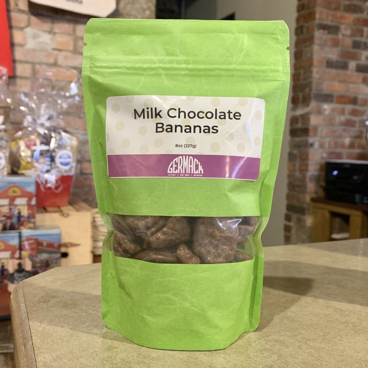 Picture Milk Chocolate Covered Bananas - 8 oz