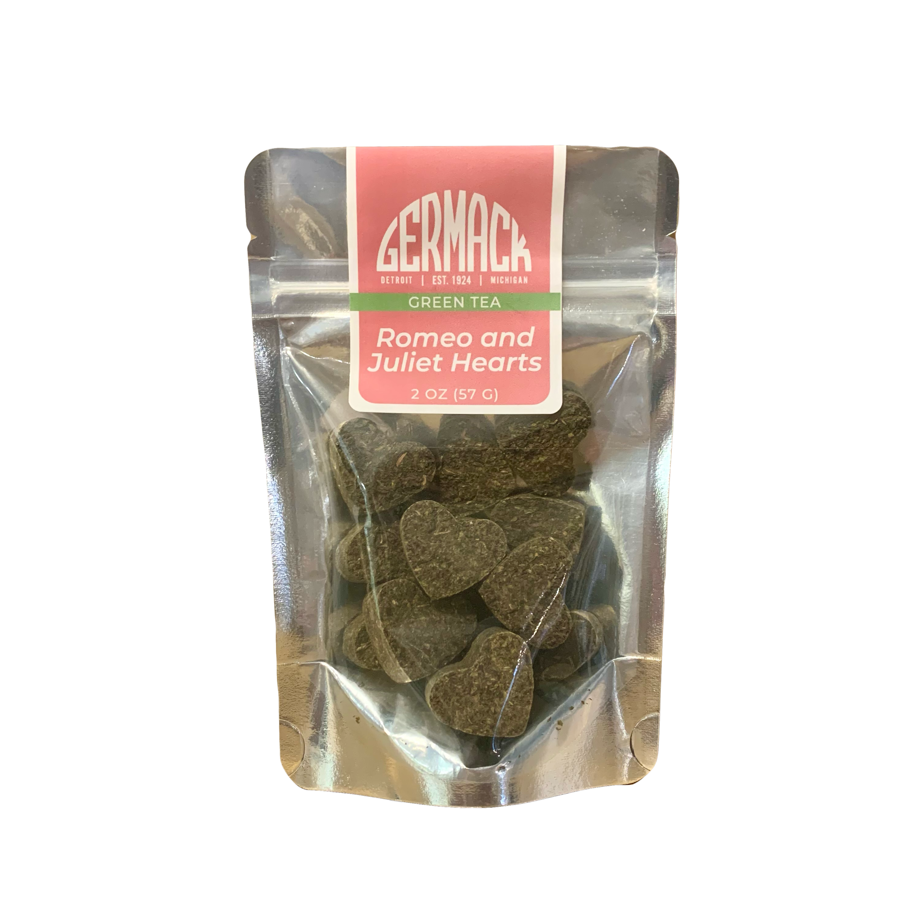 Picture Tea Green Romeo and Juliet Hearts 2oz.