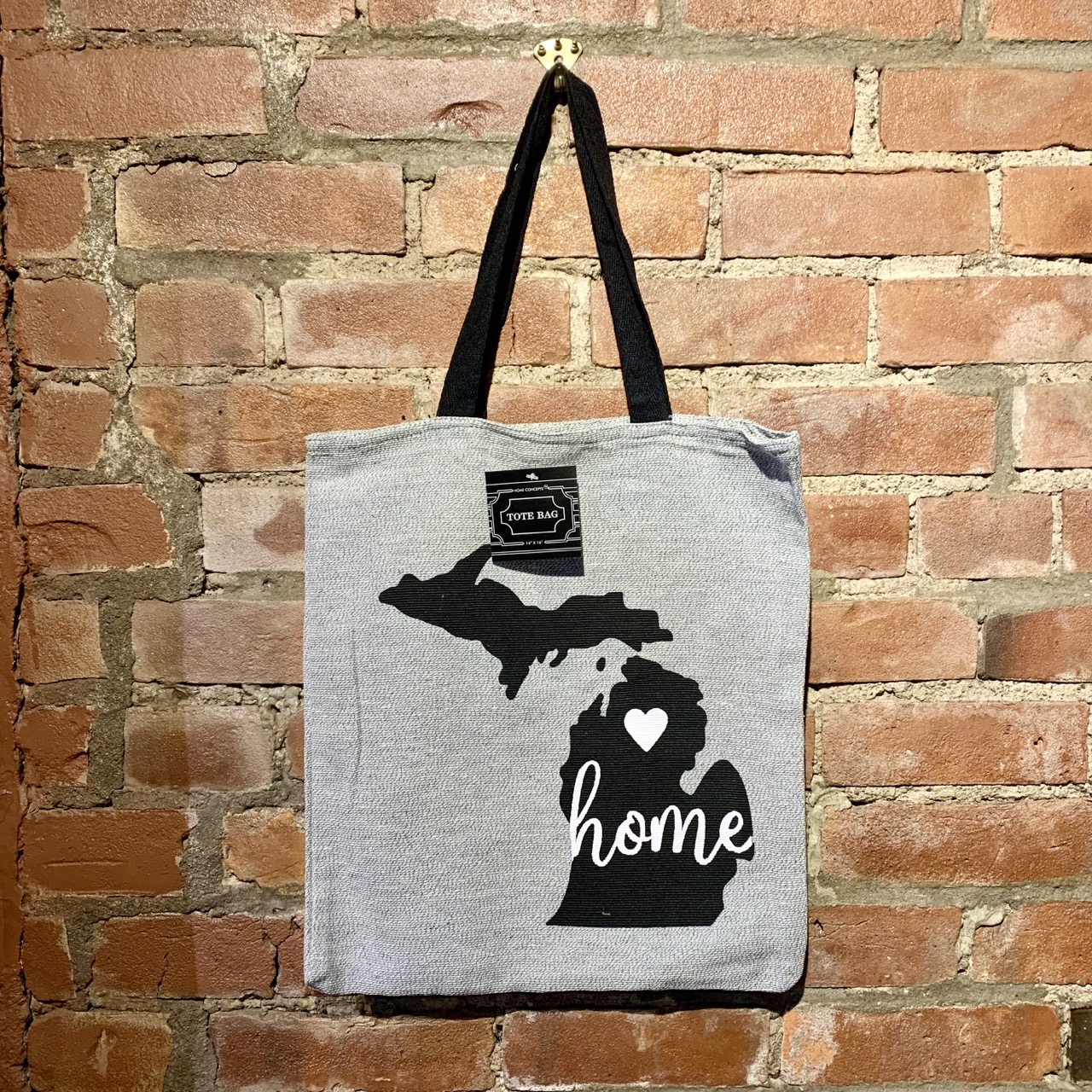 Picture Michigan Gray Canvas Tote Bag