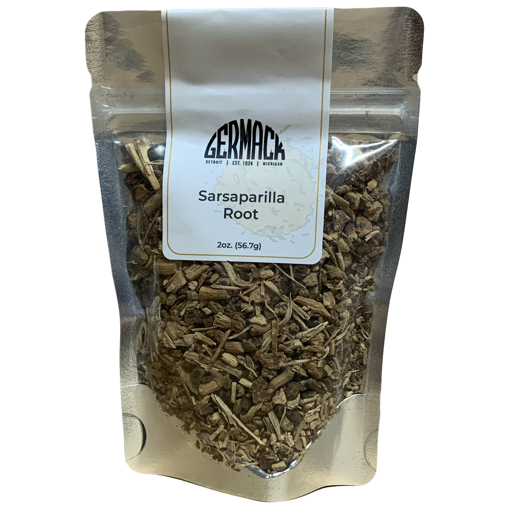 Picture Sarsaparilla Root (Cut and Sifted), 2oz