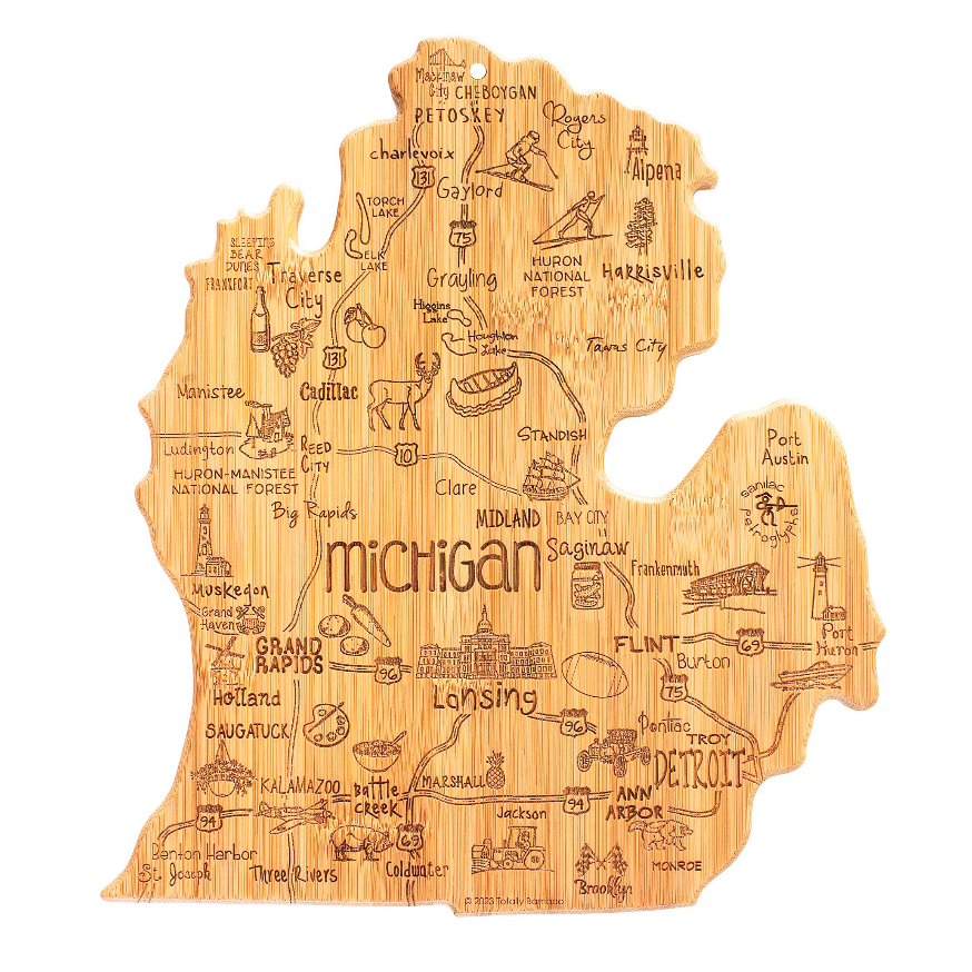 Picture Cutting & Serving Board - Michigan Destination Map