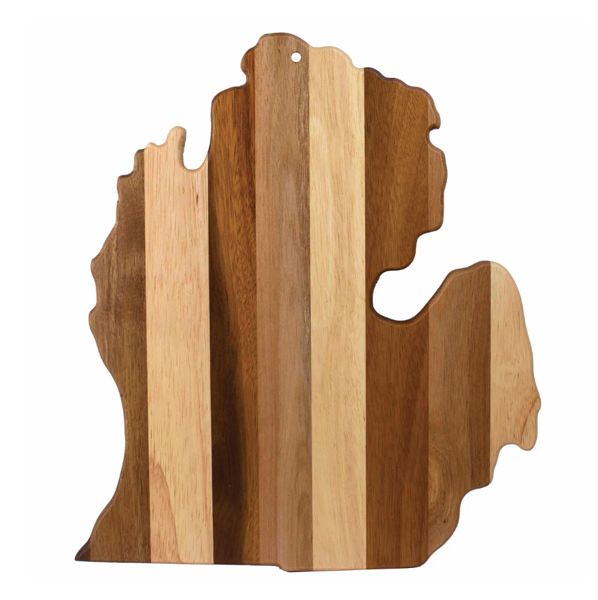 Picture Cutting & Serving Board - Michigan Shiplap Map