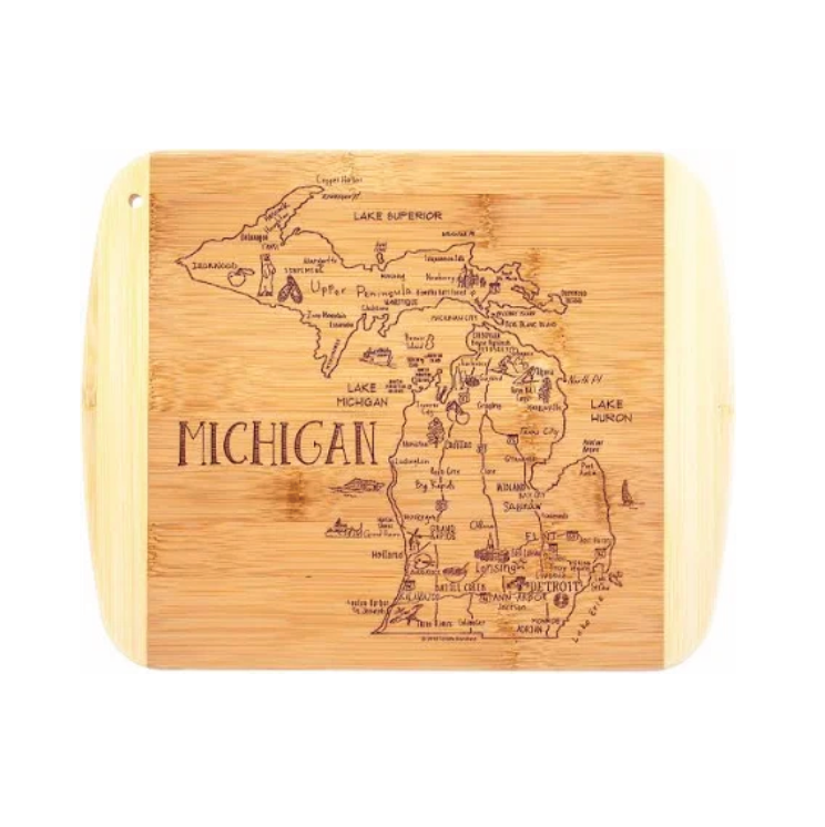 Picture Cutting & Serving Board - Michigan Destination Map Rectangle