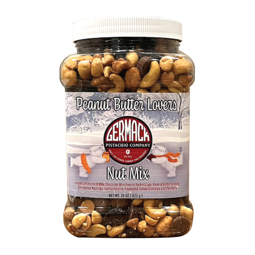 Picture Peanut Butter Lovers (Peanut Butter Cups, Peanut Butter Drops, Cinnamon Peanuts, Cashews, Raisins, and Peanuts - 29oz