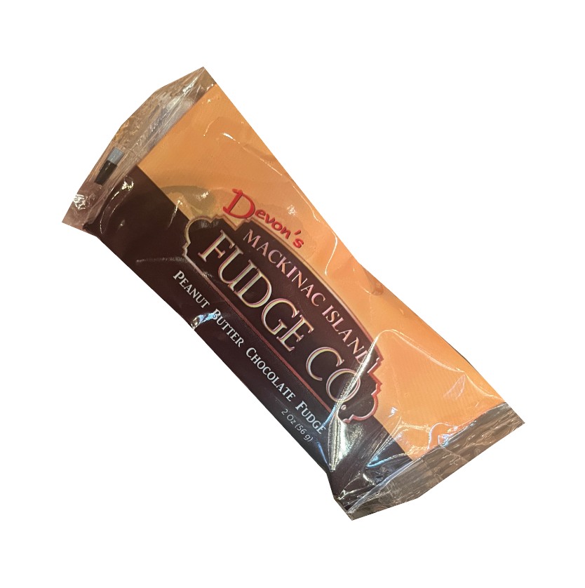 Picture Mackinac Island Fudge - Peanut Butter Chocolate Fudge - 2oz