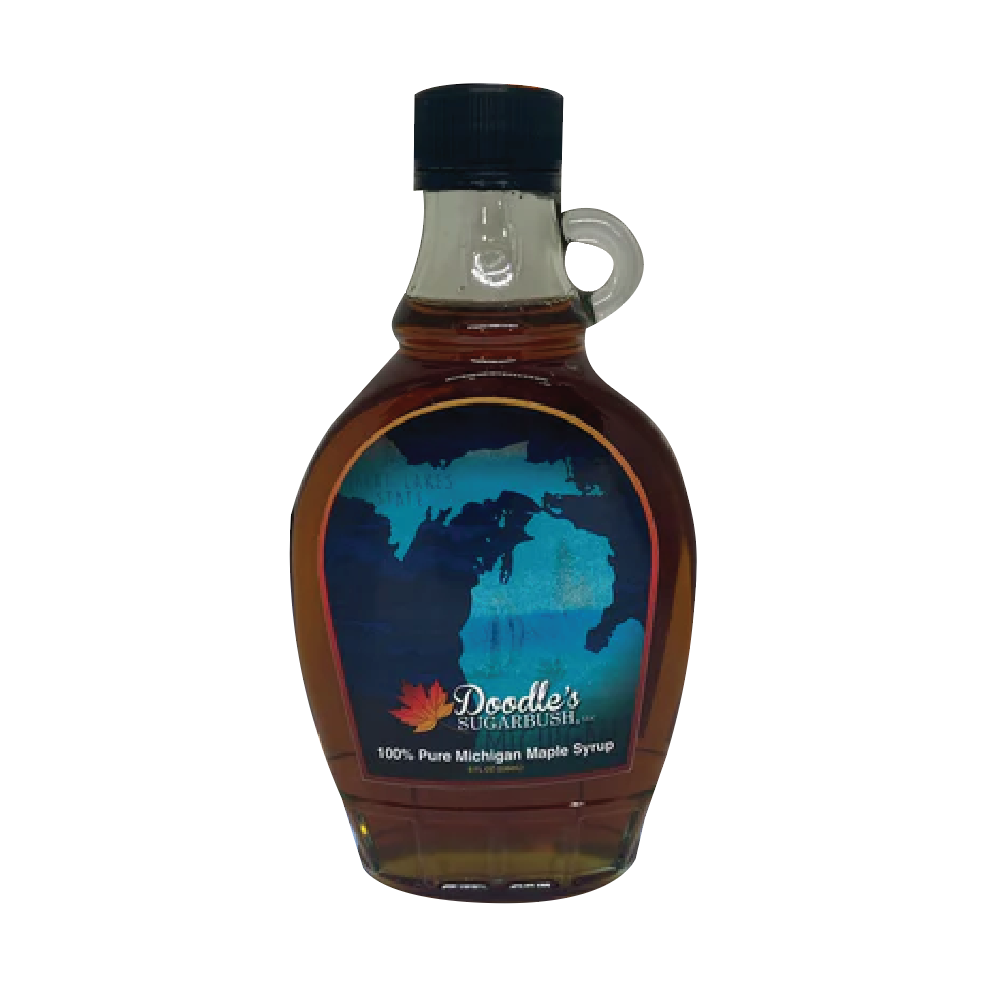 Picture Doodle's Sugarbush 100% Maple Syrup 8oz - The Great Lakes State Map Picture