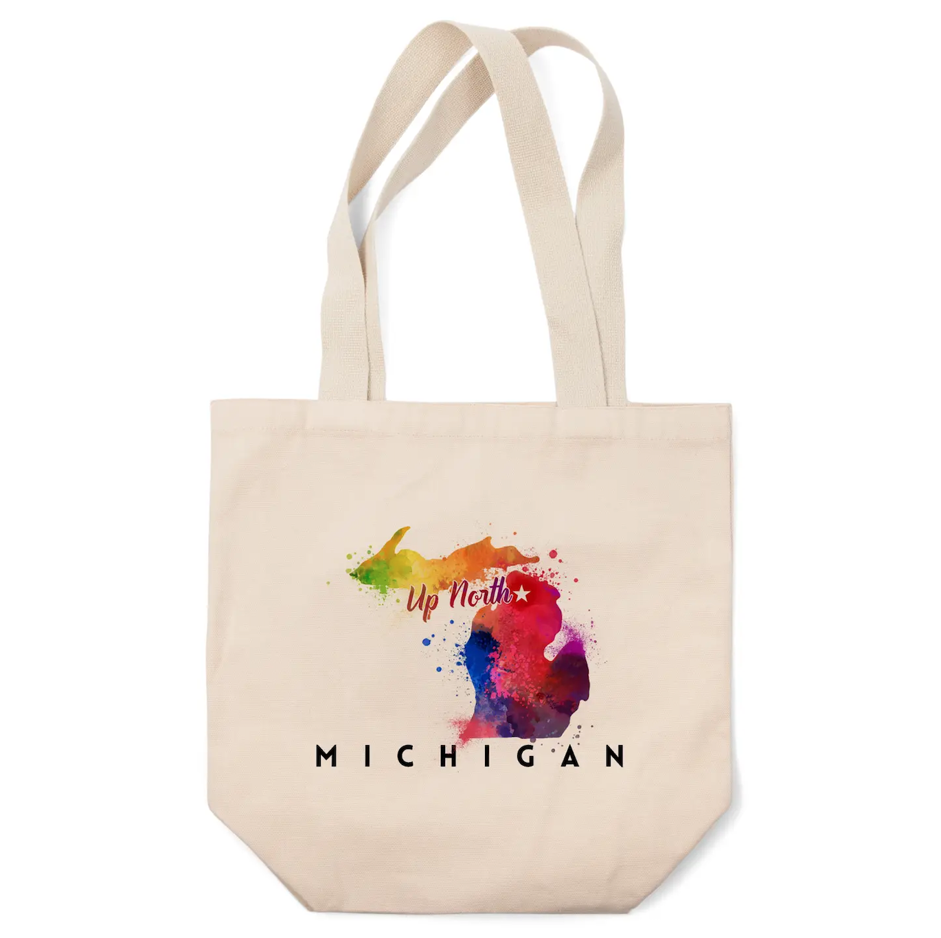 Picture Tote Bag - Up North Michigan Graphic - Organic Cotton