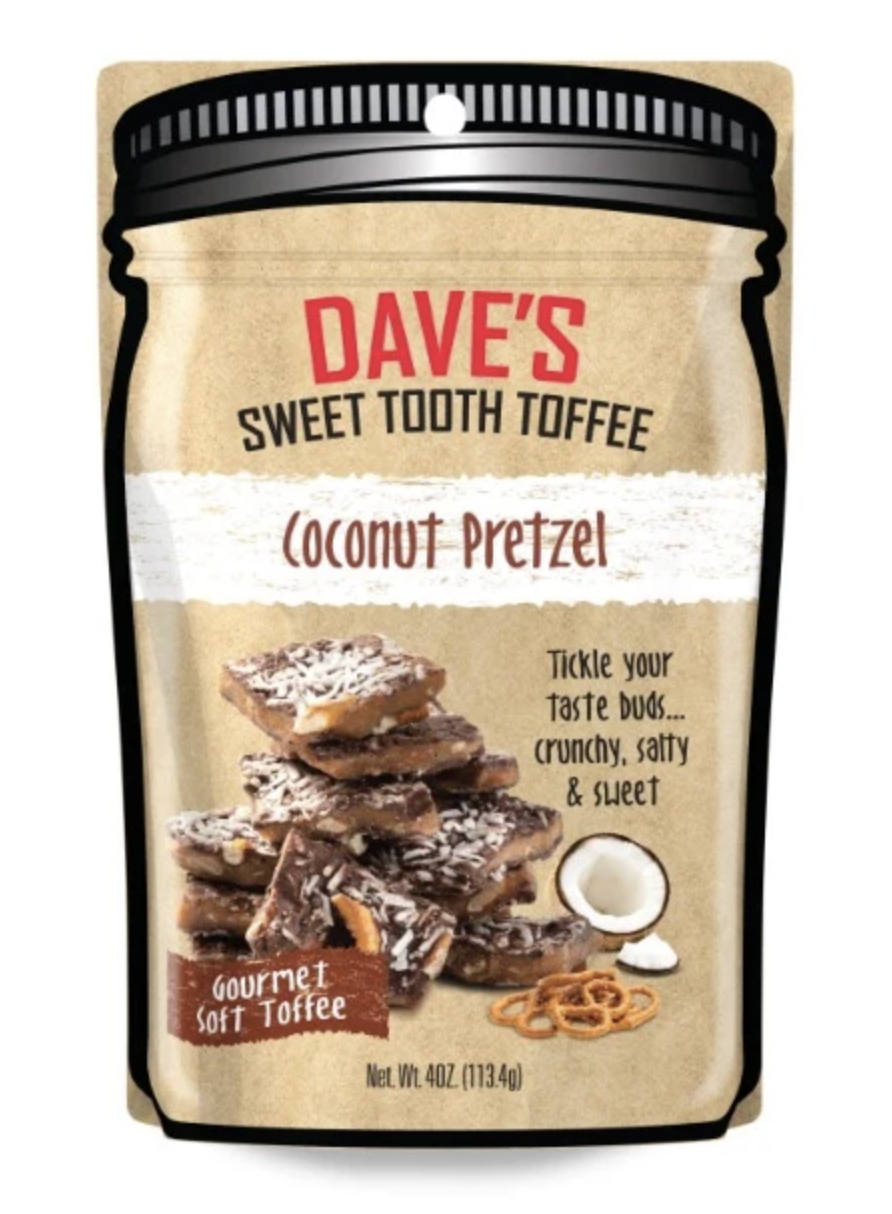 Picture Dave's Sweet Tooth Toffee 4oz - Coconut Pretzel