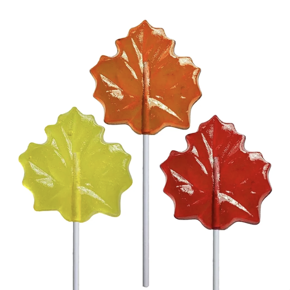 Picture Lollipop - Large Maple Leaf - Yellow, Orange or Red