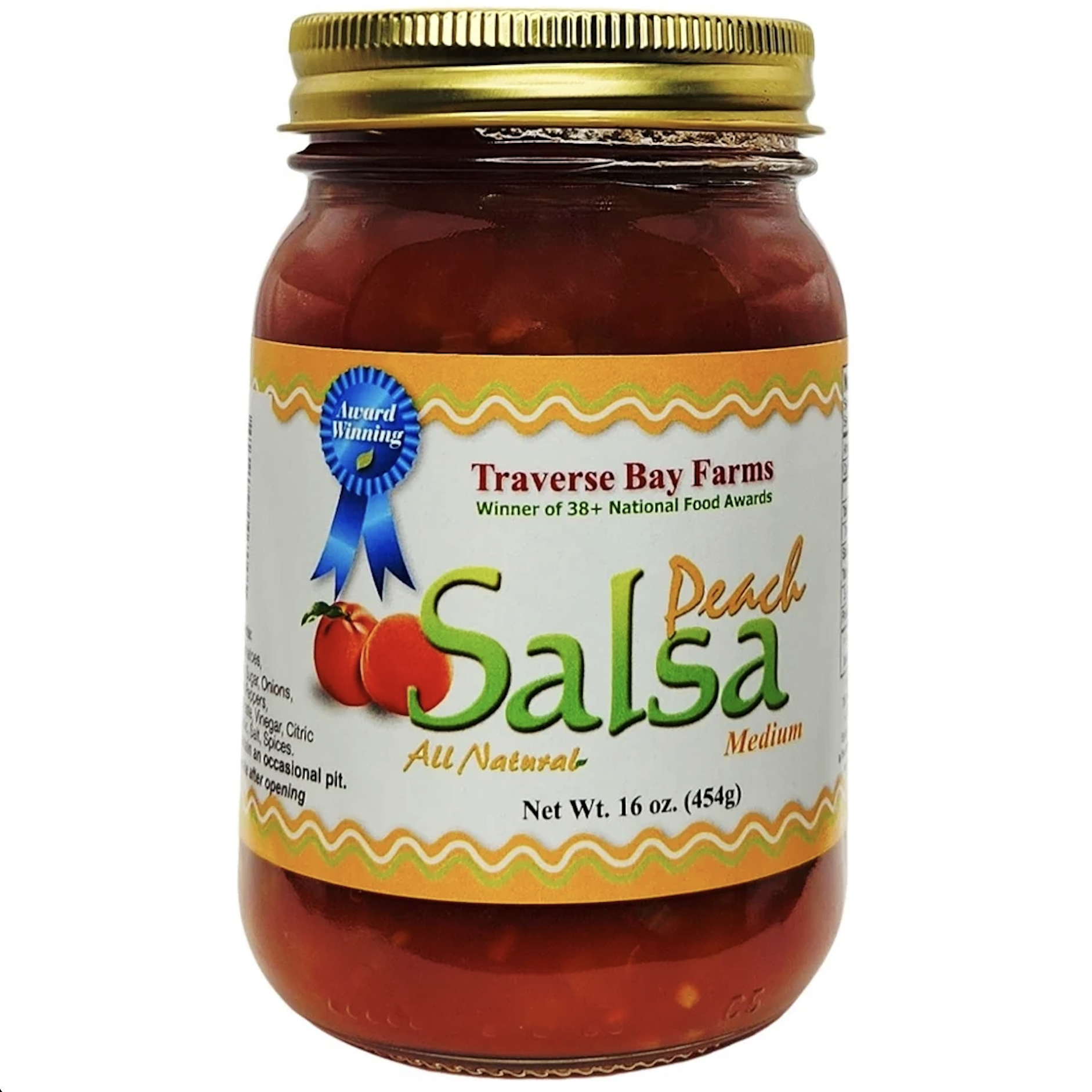 Picture Traverse Bay Farms - Peach Medium Salsa 16oz