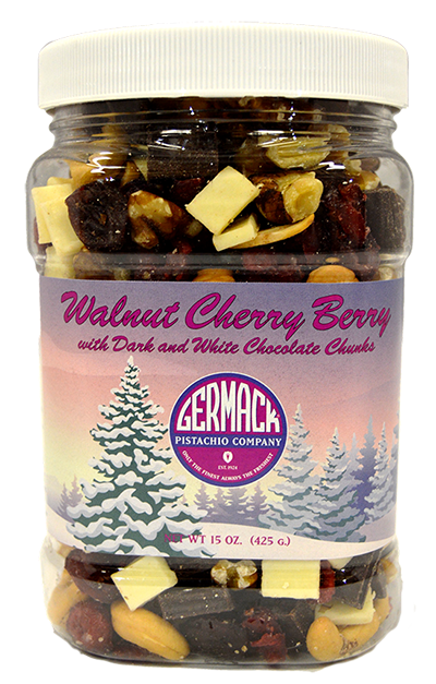 Picture Walnut Cherry Berry Nut Mix with Dark and White Chocolate Chunks - 15oz  Jar
