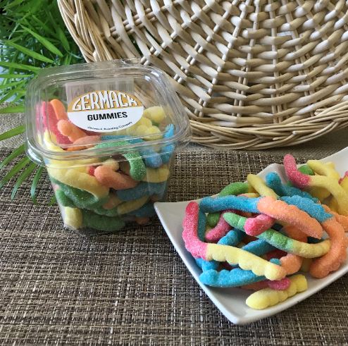 Picture Gummy Worms Neon Sour - 1 lb.