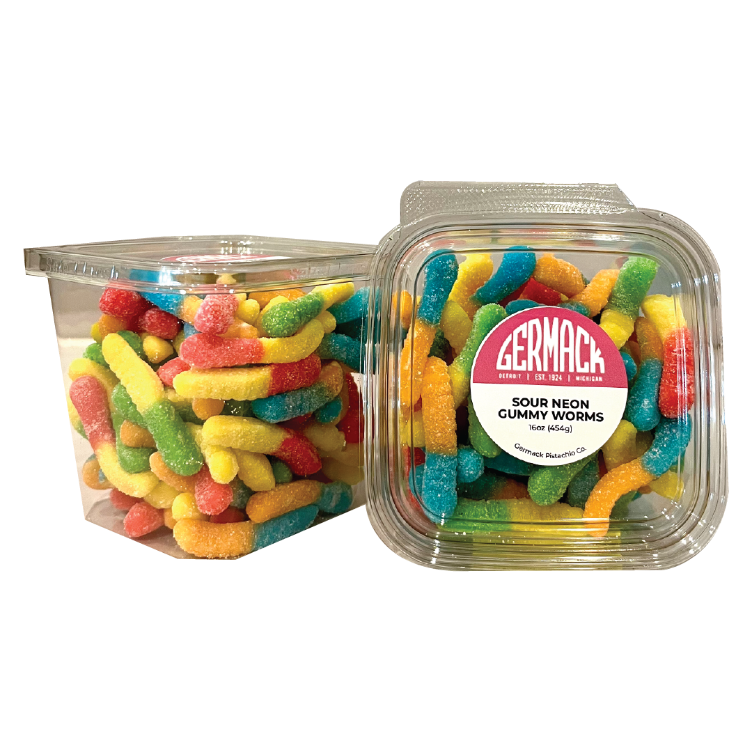 Picture Gummy Worms Neon Sour - 1 lb.