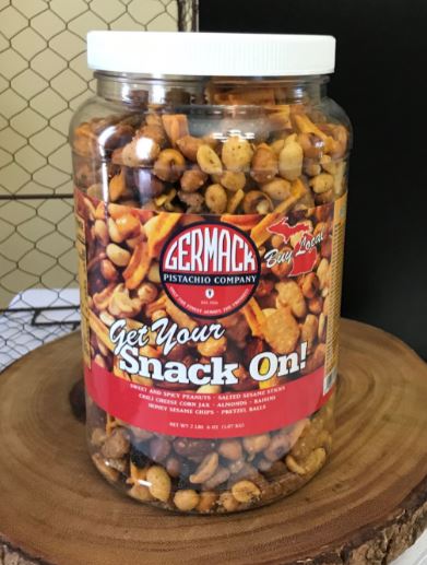 Picture Snack On (Peanuts, Sesame Sticks, Chili Corn, Almonds, Raisins, Sasame Chips, Pretzel) 38oz