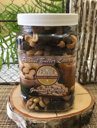Picture Peanut Butter Lovers Nut Mix (Chocolate PB Cups, PB Drops, Cinnamon Peanuts, Raisins, Cashews) 17oz 
