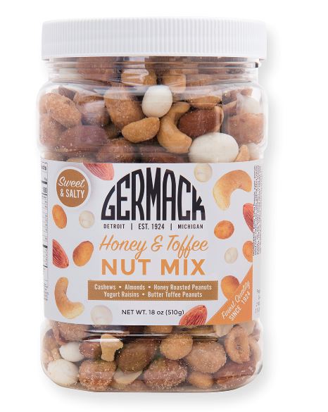 Picture Honey Nut & Toffee Nut Mix (Peanuts, Yogurt Raisins, Cashews, Almonds) 18 oz