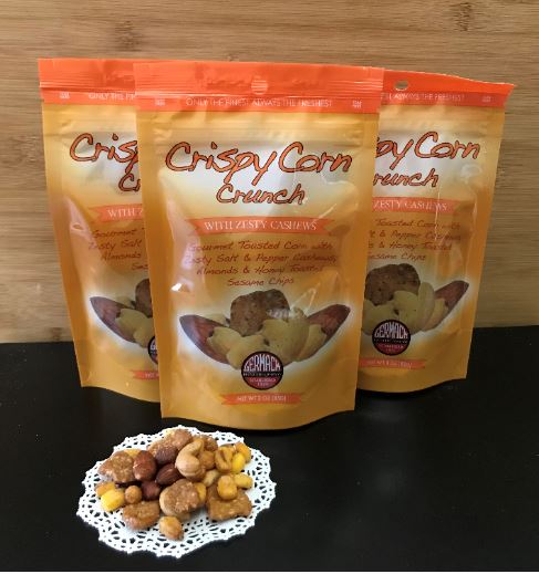 Picture Crispy Corn and Cashew Savory Crunch (Corn, Cashews, Almonds, Sesame Chips) 3 oz 