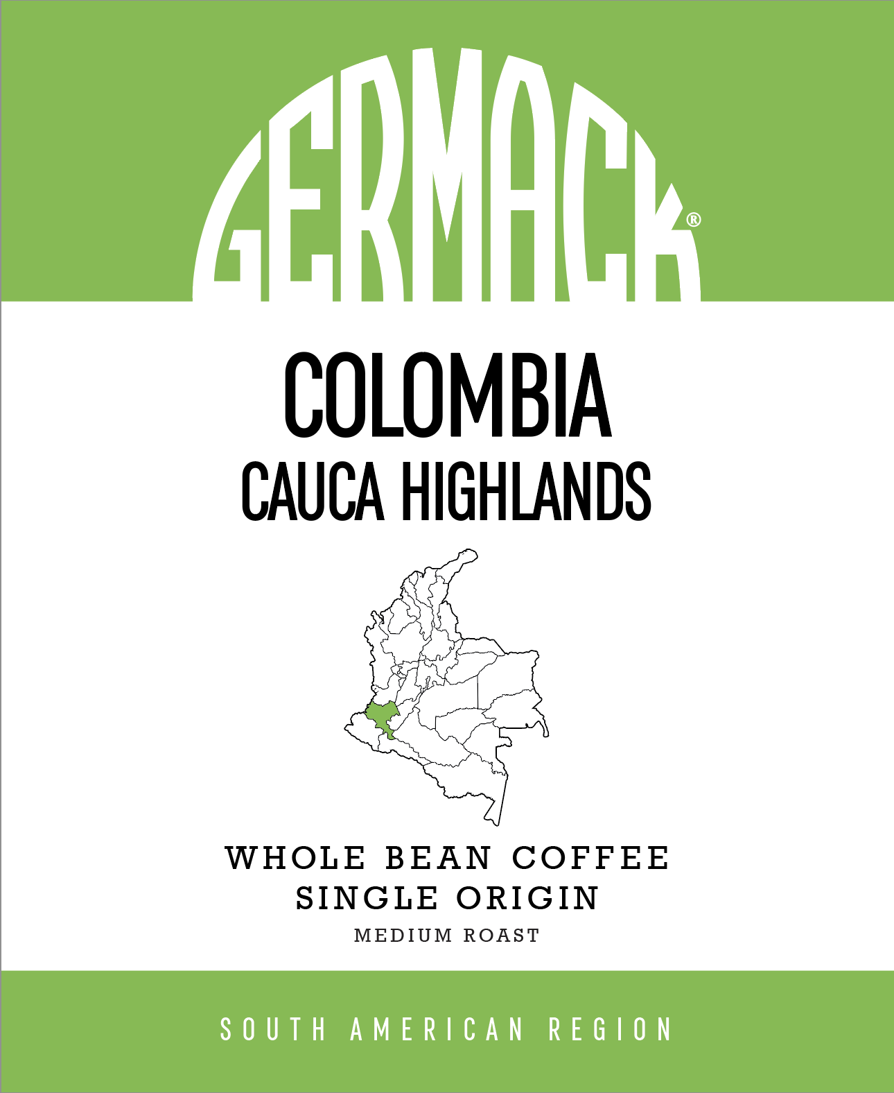 Picture Germack Coffee (5 LB.) - Colombia Cauca Highlands