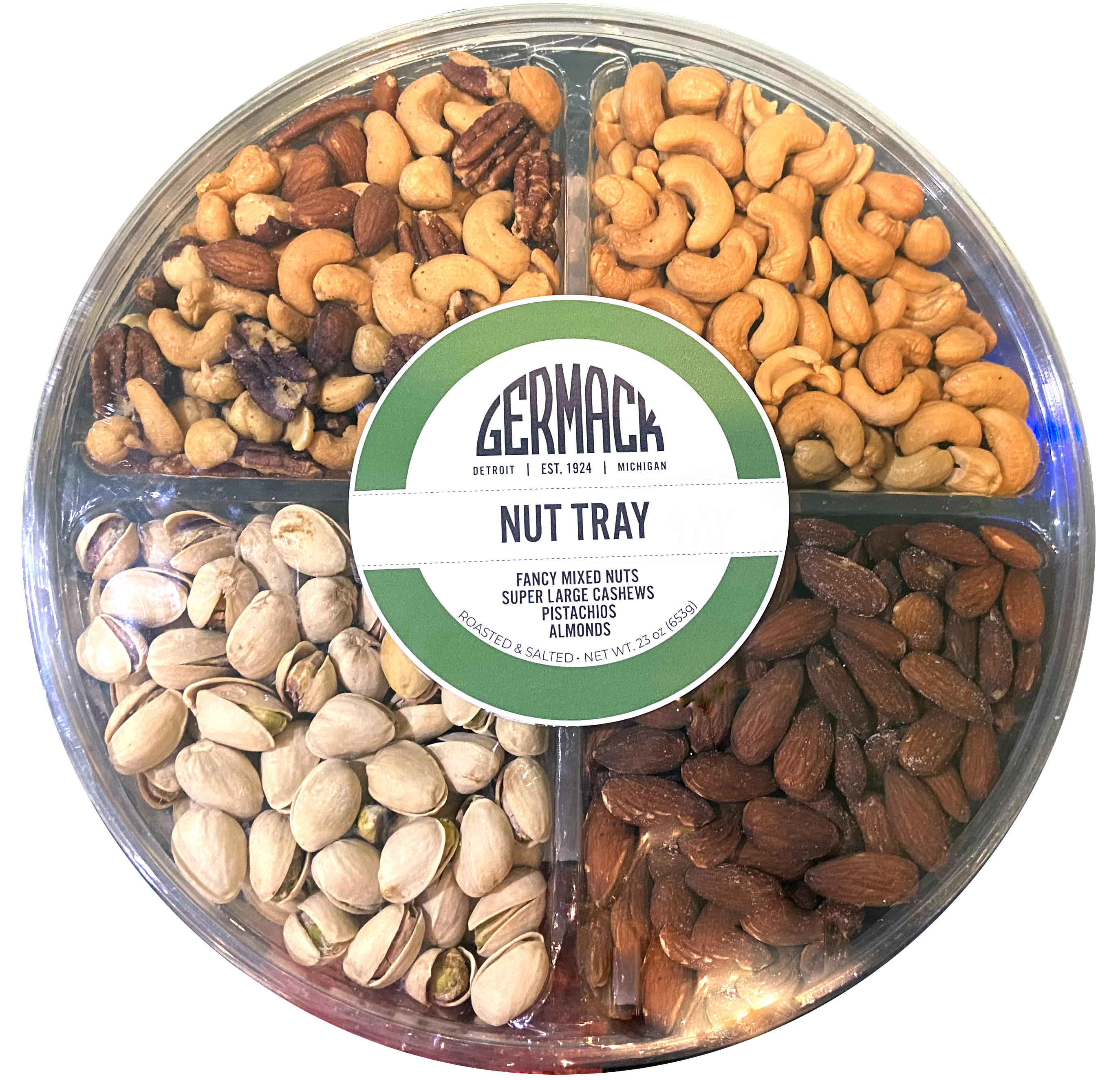Picture Nut Tray (Cashews, Pistachios, Mixed Nuts, Almonds) 23oz 