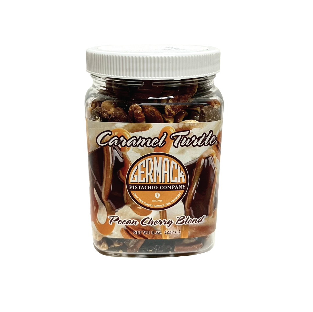 Picture Caramel Turtle Pecan Cherry Blend (Chocolate, Cherries, Pecans, Almonds, Peanuts, PB Drops) 8 oz