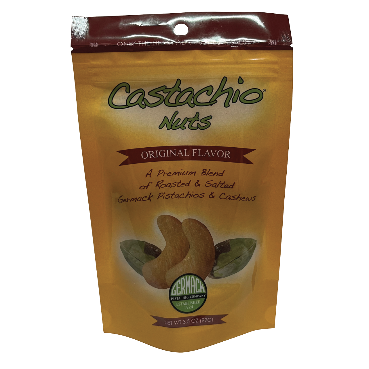 Picture Castachio Nuts - Roasted Salted Pistachios & Cashews 3.5 OZ. C12
