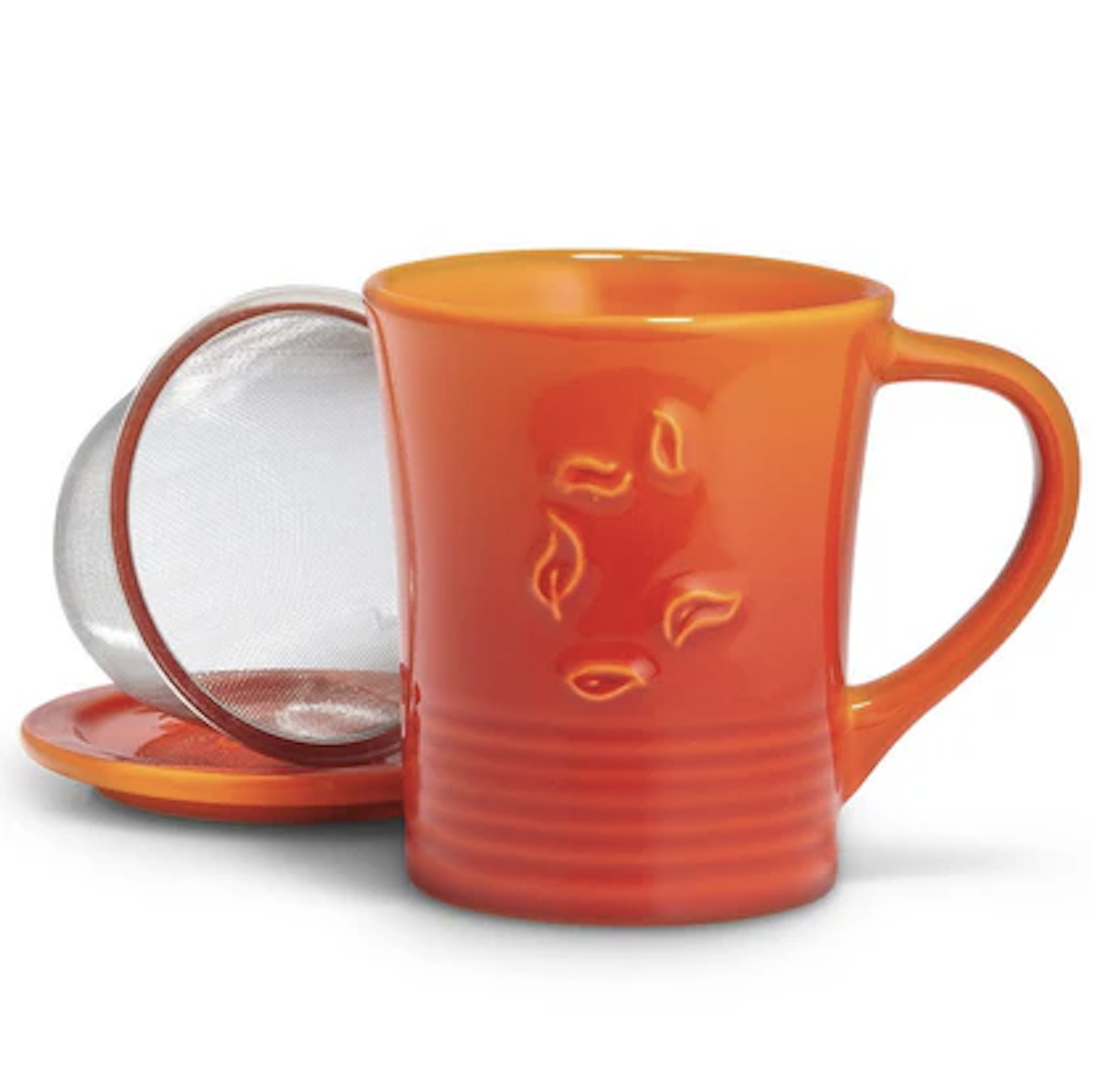 Picture Tea Mug with Infuser Orange 10oz