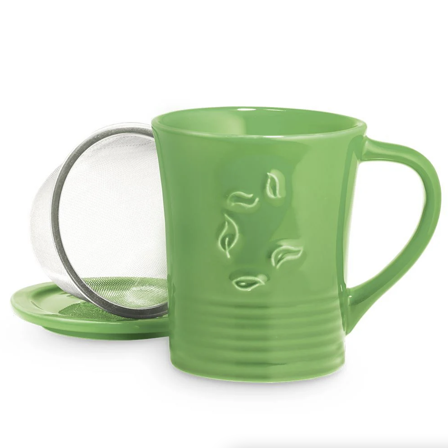 Picture Tea Mug with Infuser Green 10oz