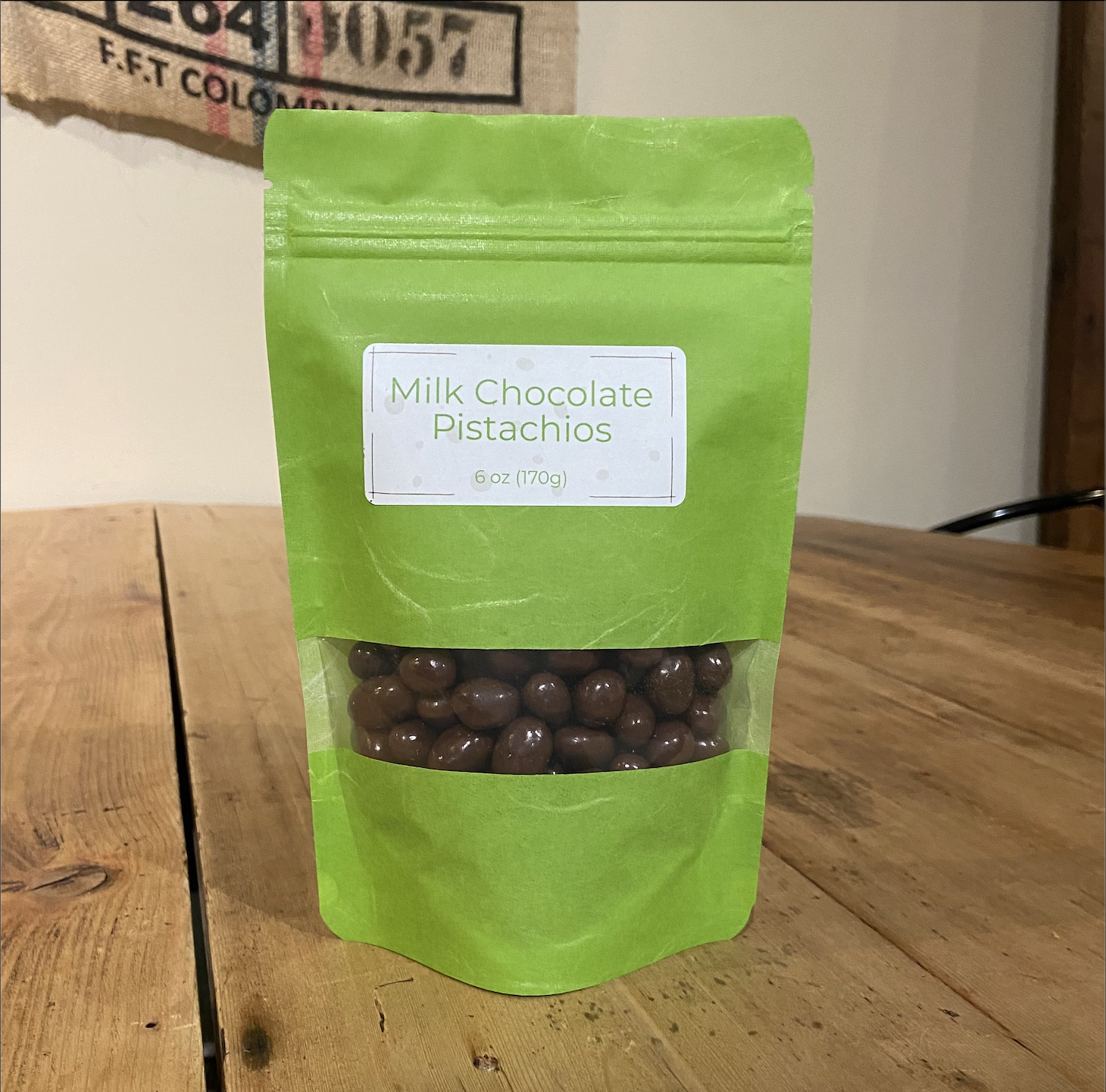 Picture Milk Chocolate Pistachios 6oz