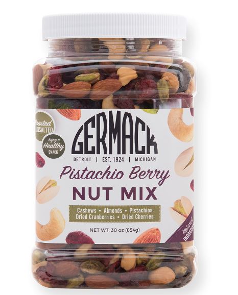 Picture Pistachio Berry Nut Mix (Cherries, Cranberries, Cashews Almonds, Pistachios) 30 oz. Jar.