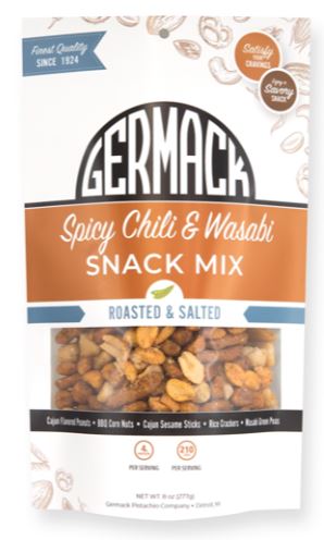 Picture Snack Mix Spicy Chili & Wasabi (Cajun Peanuts, BBQ Corn, Cajun Sesame Sticks, Rice Crackers, Wasabi Peas) 8oz