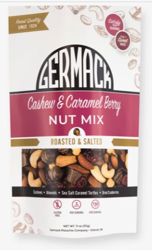Picture Nut Mix Cashew & Caramel Berry (Cashews, Almonds, Sea Salt Caramel Truffles Cranaberries) 9oz