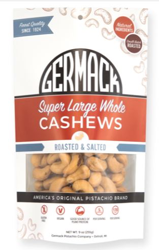 Picture Cashews Super Large Whole Roasted and Salted 9oz Bag