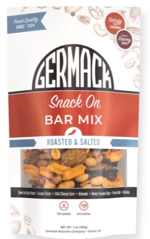 Picture Snack On Bar Mix (Peanuts, Sesame Sticks, Chili Corn, Almonds, Raisins, Sasame Chips, Pretzel) 7oz