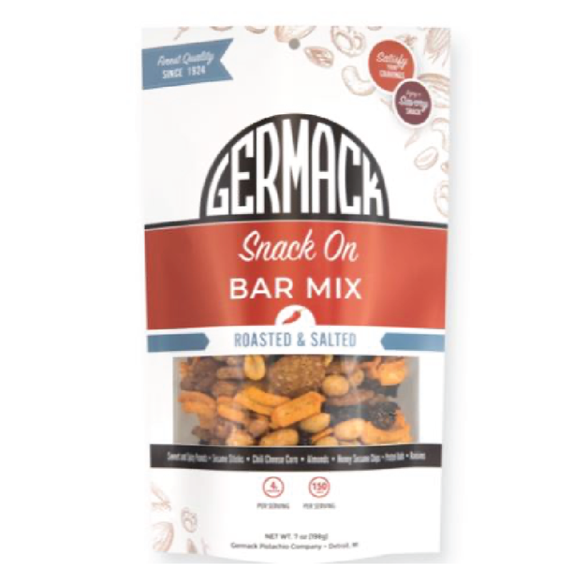 Picture Snack On Bar Mix (Peanuts, Sesame Sticks, Chili Corn, Almonds, Raisins, Sasame Chips, Pretzel) 7oz