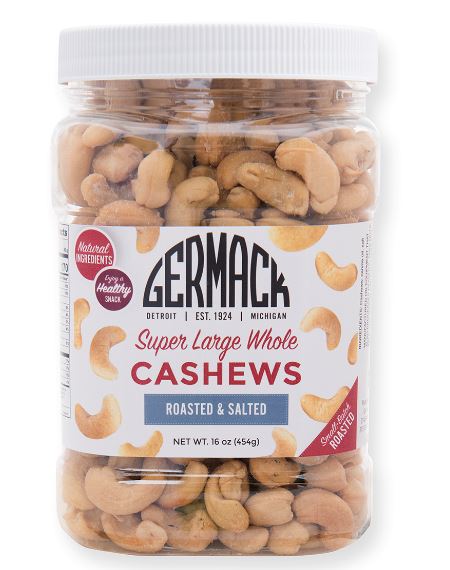 Picture Cashews 16oz Jar - Super Large Whole - Roasted, Salted